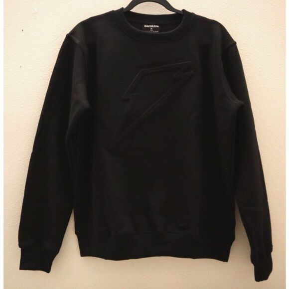 Gatorade Men's Sz Medium Black Logo Embossed Crew Neck Fleece Sweatshirt *RARE* - Picture 1 of 8